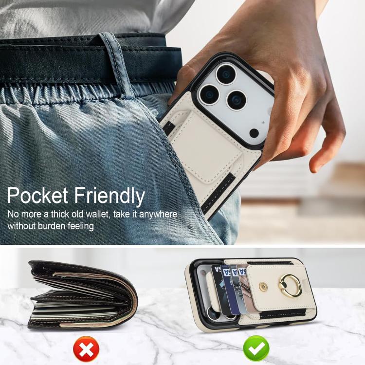 Elastic Card Bag Ring Holder Phone Case, For iPhone 17 Pro Max, For iPhone 17 Pro, For iPhone 17, For iPhone Air, For iPhone 16 Pro Max, For iPhone 16 Pro, For iPhone 16 Plus, For iPhone 16