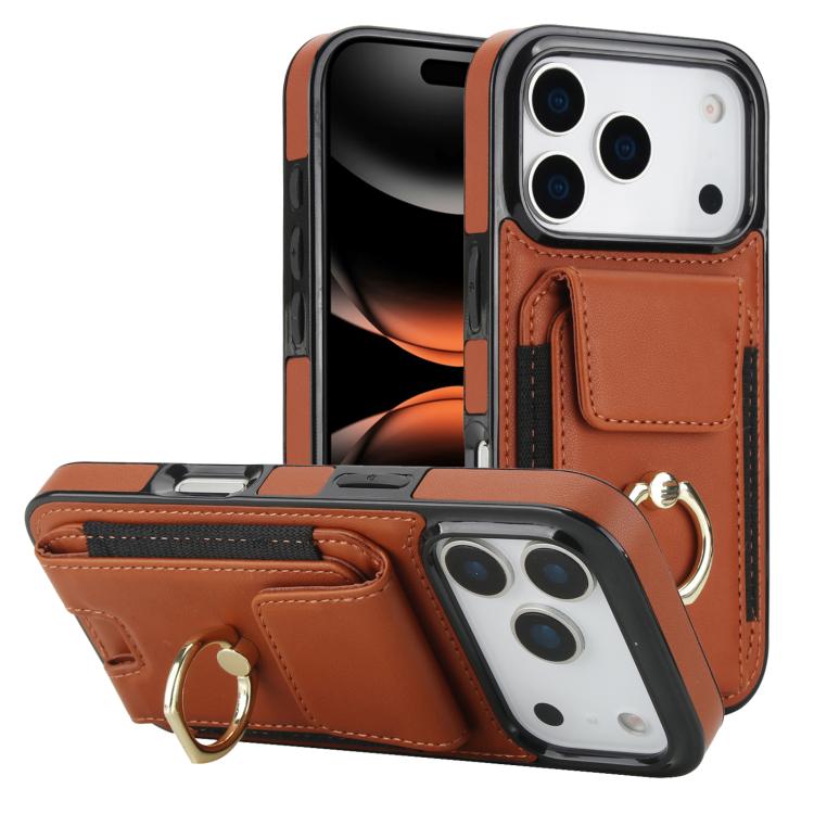 Elastic Card Bag Ring Holder Phone Case, For iPhone 17 Pro Max, For iPhone 17 Pro, For iPhone 17, For iPhone Air, For iPhone 16 Pro Max, For iPhone 16 Pro, For iPhone 16 Plus, For iPhone 16