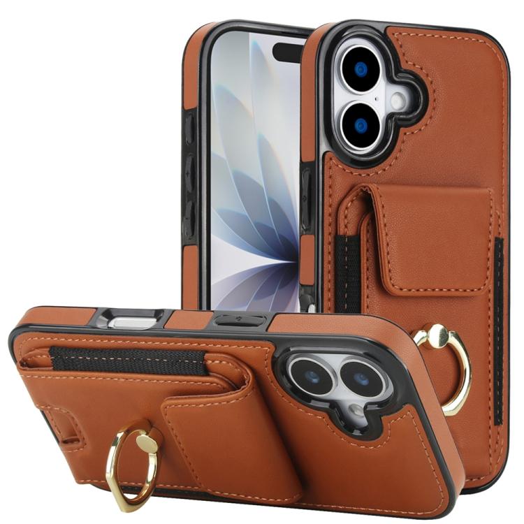 Elastic Card Bag Ring Holder Phone Case, For iPhone 17 Pro Max, For iPhone 17 Pro, For iPhone 17, For iPhone Air, For iPhone 16 Pro Max, For iPhone 16 Pro, For iPhone 16 Plus, For iPhone 16