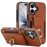 Elastic Card Bag Ring Holder Phone Case, For iPhone 17 Pro Max, For iPhone 17 Pro, For iPhone 17, For iPhone Air, For iPhone 16 Pro Max, For iPhone 16 Pro, For iPhone 16 Plus, For iPhone 16