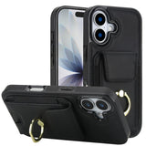 Elastic Card Bag Ring Holder Phone Case, For iPhone 17 Pro Max, For iPhone 17 Pro, For iPhone 17, For iPhone Air, For iPhone 16 Pro Max, For iPhone 16 Pro, For iPhone 16 Plus, For iPhone 16