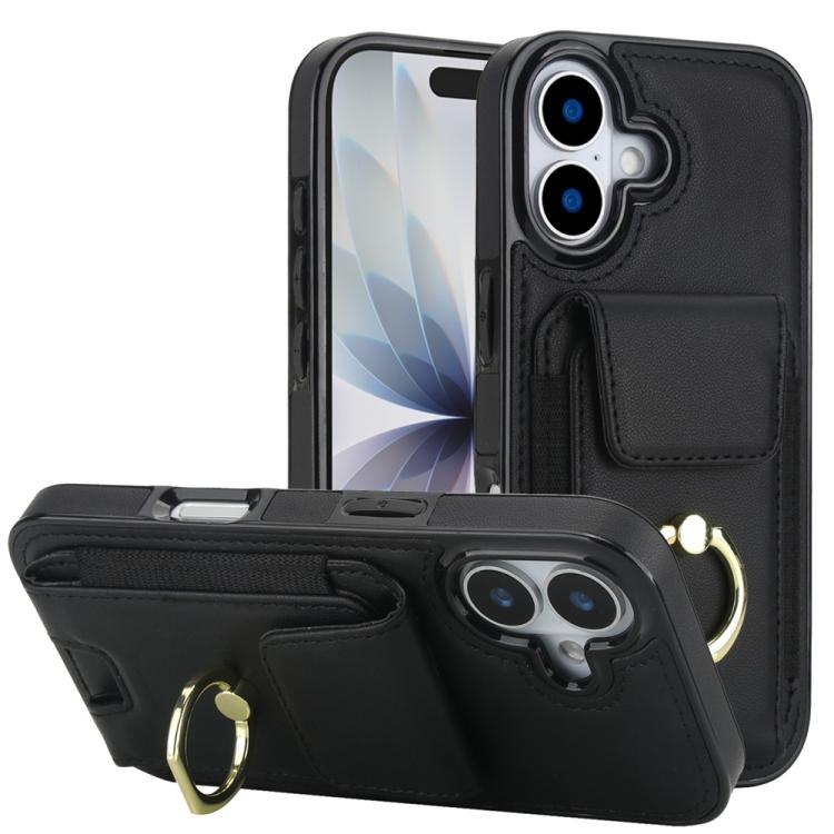 Elastic Card Bag Ring Holder Phone Case, For iPhone 17 Pro Max, For iPhone 17 Pro, For iPhone 17, For iPhone Air, For iPhone 16 Pro Max, For iPhone 16 Pro, For iPhone 16 Plus, For iPhone 16