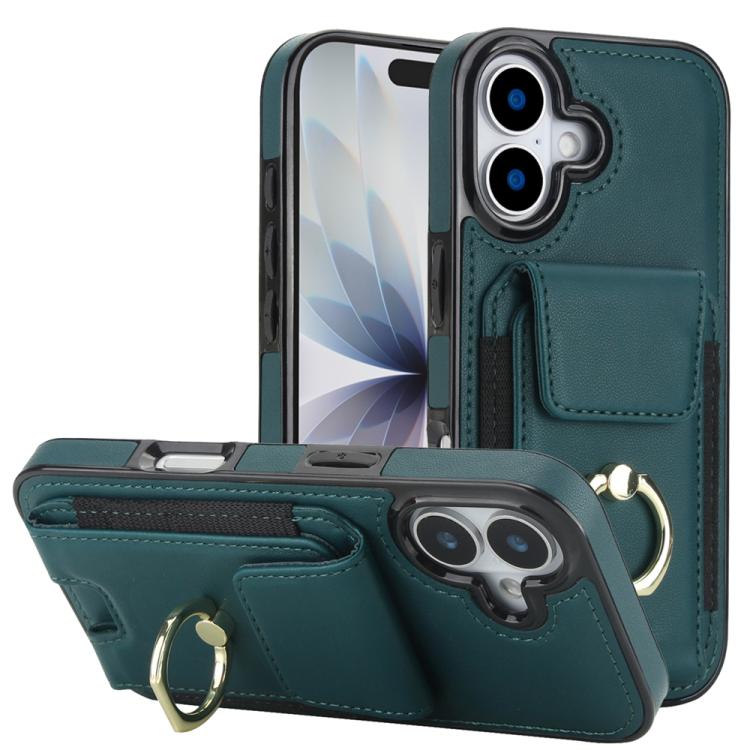 Elastic Card Bag Ring Holder Phone Case, For iPhone 17 Pro Max, For iPhone 17 Pro, For iPhone 17, For iPhone Air, For iPhone 16 Pro Max, For iPhone 16 Pro, For iPhone 16 Plus, For iPhone 16
