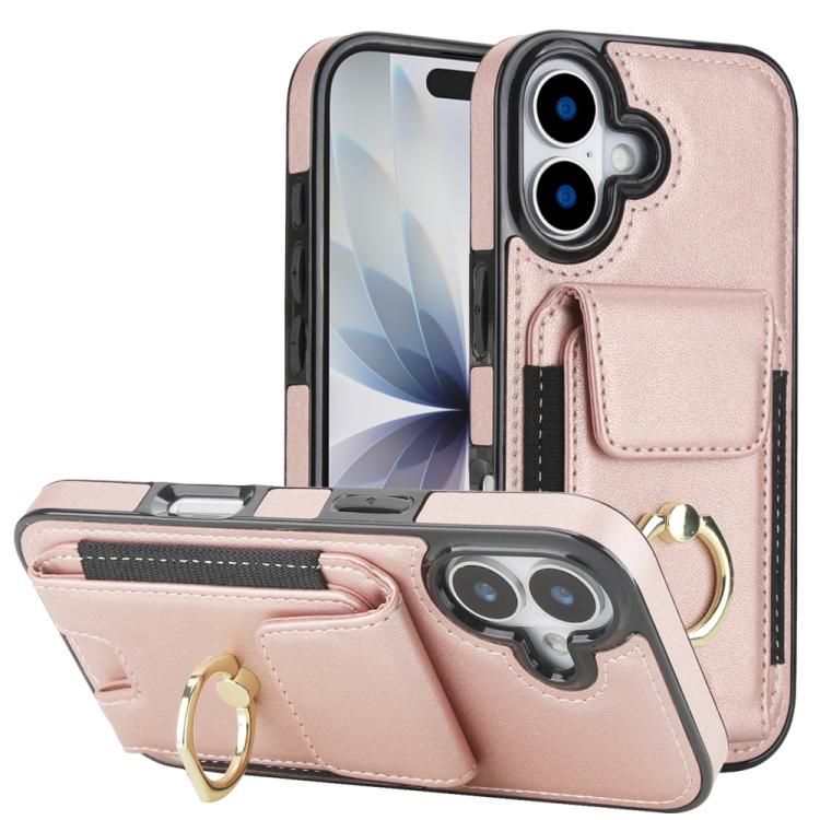 Elastic Card Bag Ring Holder Phone Case, For iPhone 17 Pro Max, For iPhone 17 Pro, For iPhone 17, For iPhone Air, For iPhone 16 Pro Max, For iPhone 16 Pro, For iPhone 16 Plus, For iPhone 16