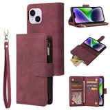 Multifunctional Multi-Card Wallet Phone Leather Case, For iPhone 15 Pro, For iPhone 15 Plus, For iPhone 15