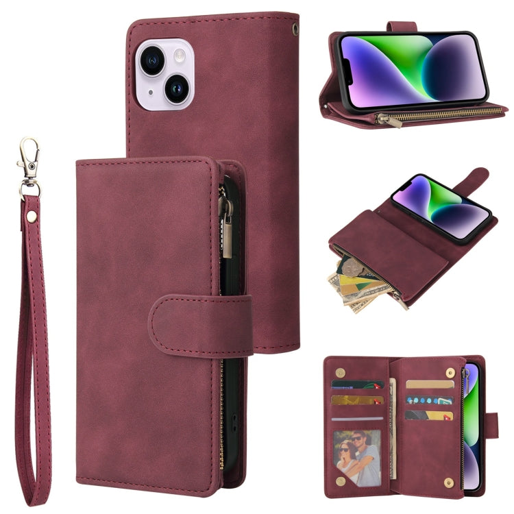 Multifunctional Multi-Card Wallet Phone Leather Case, For iPhone 15 Pro, For iPhone 15 Plus, For iPhone 15
