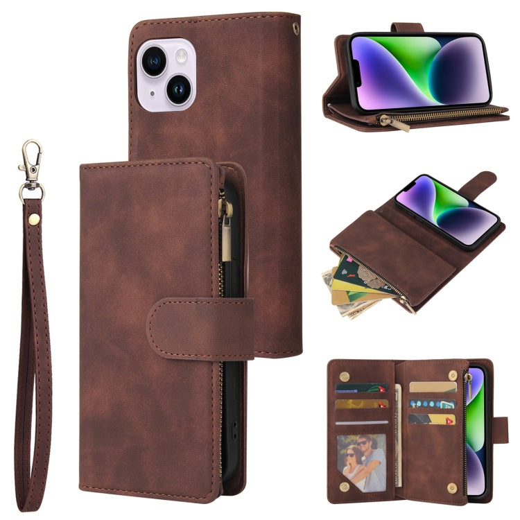Multifunctional Multi-Card Wallet Phone Leather Case, For iPhone 15 Pro, For iPhone 15 Plus, For iPhone 15