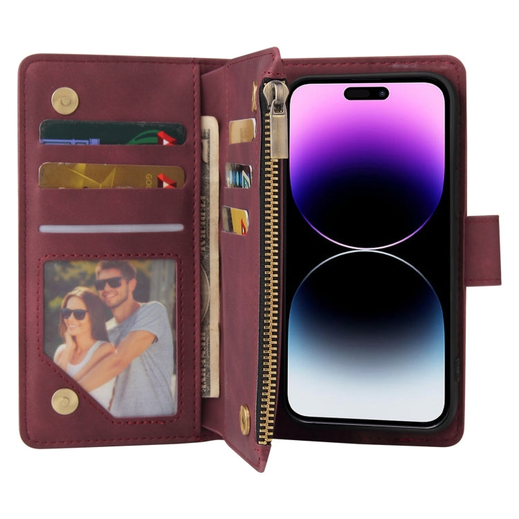 Multifunctional Multi-Card Wallet Phone Leather Case, For iPhone 15 Pro, For iPhone 15 Plus, For iPhone 15