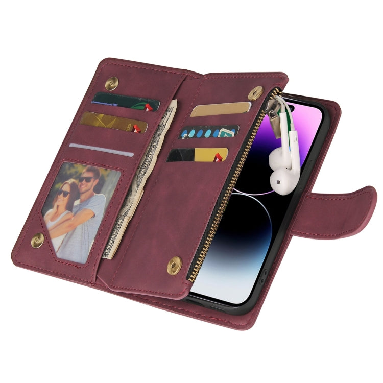 Multifunctional Multi-Card Wallet Phone Leather Case, For iPhone 15 Pro, For iPhone 15 Plus, For iPhone 15