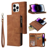 Multifunctional Multi-Card Wallet Phone Leather Case, For iPhone 15 Pro, For iPhone 15 Plus, For iPhone 15