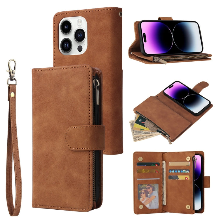Multifunctional Multi-Card Wallet Phone Leather Case, For iPhone 15 Pro, For iPhone 15 Plus, For iPhone 15