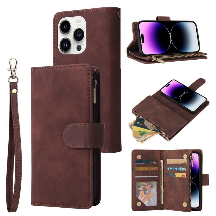 Multifunctional Multi-Card Wallet Phone Leather Case, For iPhone 15 Pro, For iPhone 15 Plus, For iPhone 15