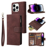 Multifunctional Multi-Card Wallet Phone Leather Case, For iPhone 15 Pro, For iPhone 15 Plus, For iPhone 15