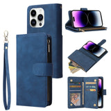 Multifunctional Multi-Card Wallet Phone Leather Case, For iPhone 15 Pro, For iPhone 15 Plus, For iPhone 15