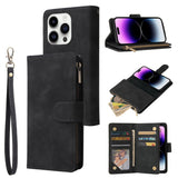 Multifunctional Multi-Card Wallet Phone Leather Case, For iPhone 15 Pro, For iPhone 15 Plus, For iPhone 15