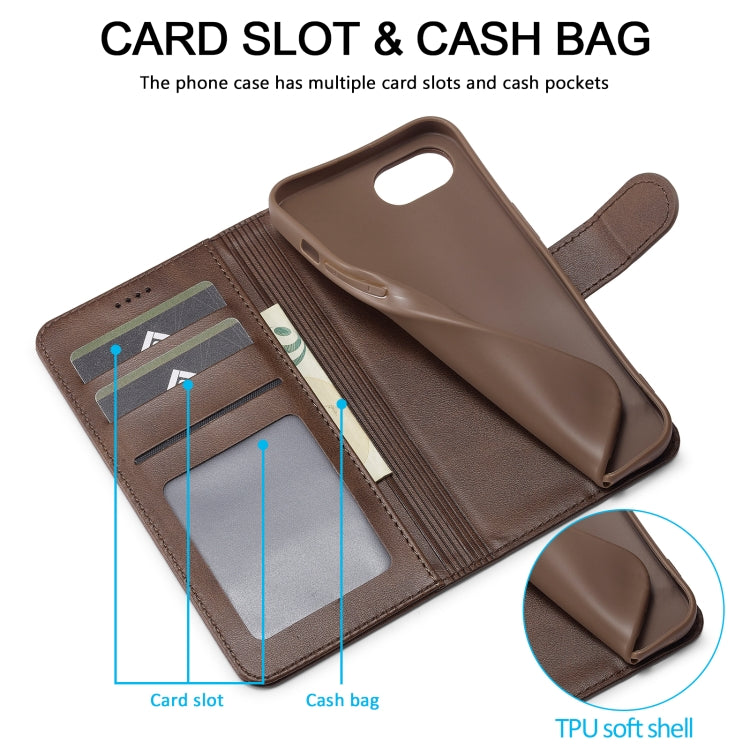 LC.IMEEKE Calf Texture Horizontal Flip Leather Case, For iPhone 16e / 17e, For iPhone 17 Pro Max, For iPhone 17 Pro, For iPhone 17, For iPhone Air, For iPhone 16 Pro Max