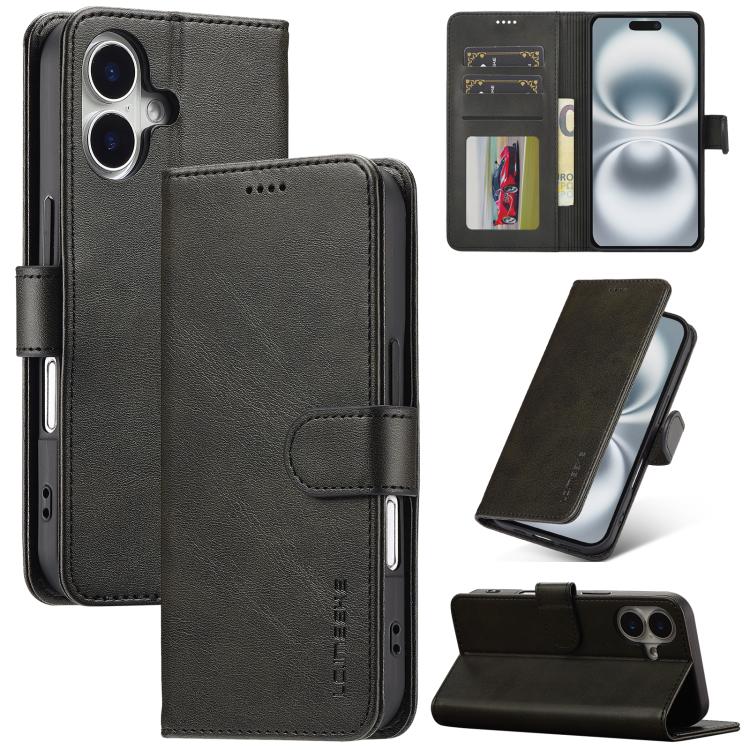 LC.IMEEKE Calf Texture Horizontal Flip Leather Case, For iPhone 16e / 17e, For iPhone 17 Pro Max, For iPhone 17 Pro, For iPhone 17, For iPhone Air, For iPhone 16 Pro Max