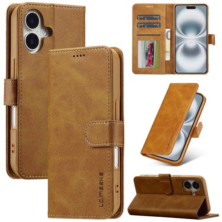 LC.IMEEKE Calf Texture Horizontal Flip Leather Case, For iPhone 16e / 17e, For iPhone 17 Pro Max, For iPhone 17 Pro, For iPhone 17, For iPhone Air, For iPhone 16 Pro Max