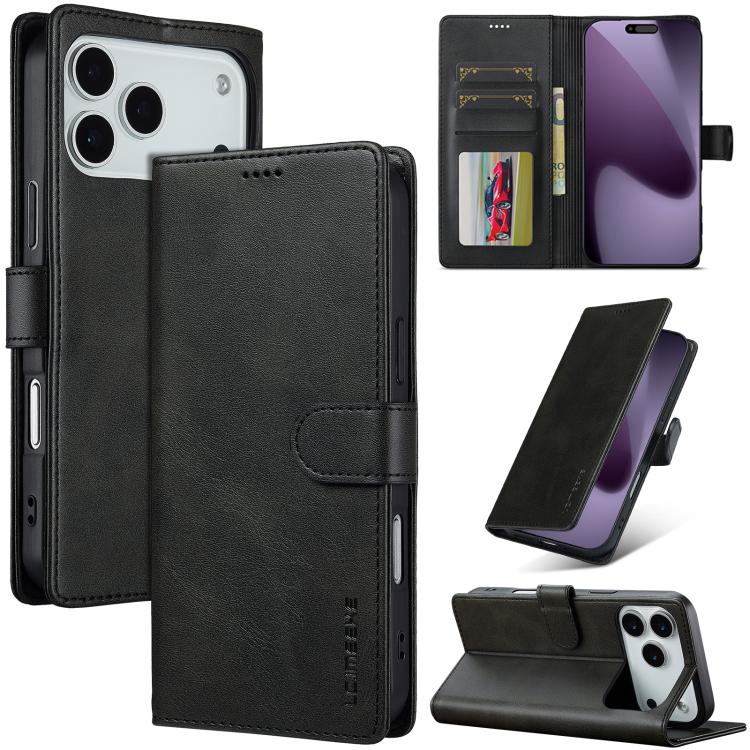 LC.IMEEKE Calf Texture Horizontal Flip Leather Case, For iPhone 16e / 17e, For iPhone 17 Pro Max, For iPhone 17 Pro, For iPhone 17, For iPhone Air, For iPhone 16 Pro Max