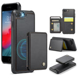 JEEHOOD J05 Business Magnetic Style RFID Leather Phone Case, For iPhone X / XS, For iPhone 8 Plus / 7 Plus / 6 Plus