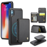 JEEHOOD J05 Business Magnetic Style RFID Leather Phone Case, For iPhone X / XS, For iPhone 8 Plus / 7 Plus / 6 Plus