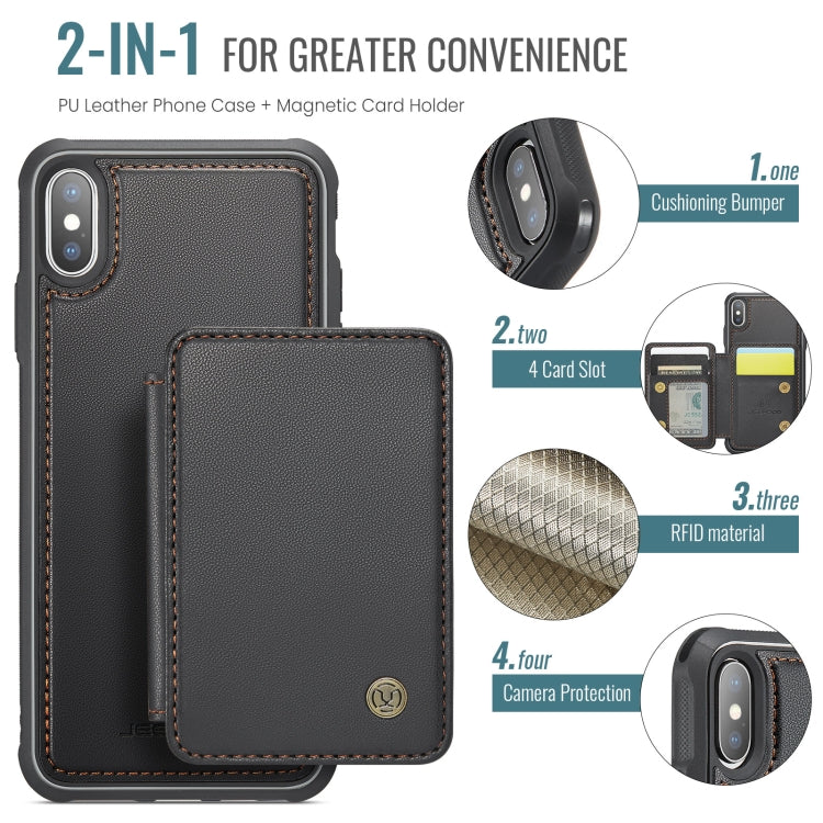 JEEHOOD J05 Business Magnetic Style RFID Leather Phone Case, For iPhone X / XS, For iPhone 8 Plus / 7 Plus / 6 Plus