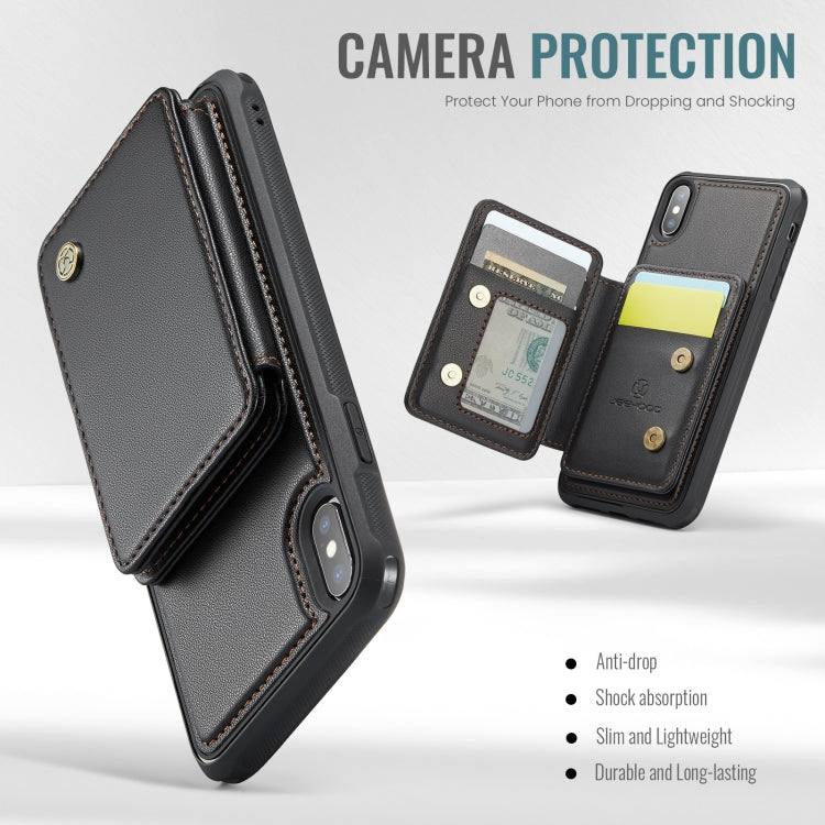 JEEHOOD J05 Business Magnetic Style RFID Leather Phone Case, For iPhone X / XS, For iPhone 8 Plus / 7 Plus / 6 Plus