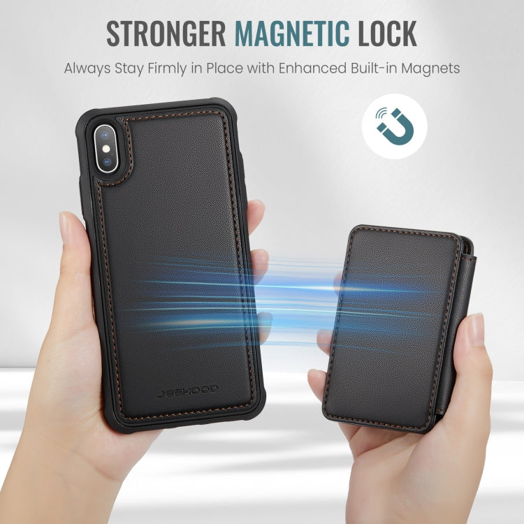 JEEHOOD J05 Business Magnetic Style RFID Leather Phone Case, For iPhone X / XS, For iPhone 8 Plus / 7 Plus / 6 Plus