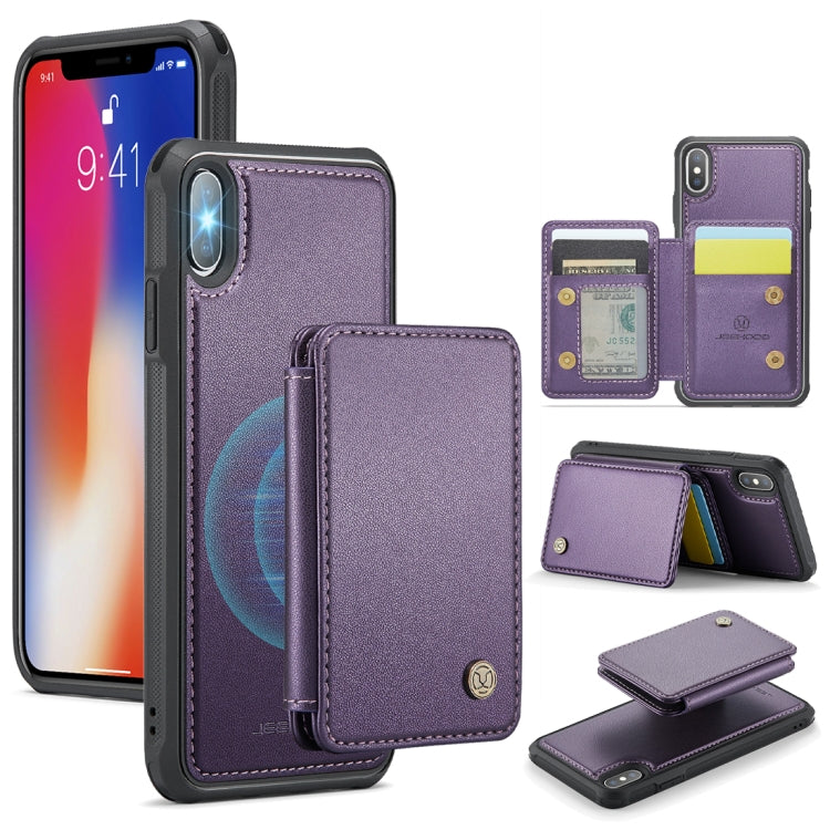 JEEHOOD J05 Business Magnetic Style RFID Leather Phone Case, For iPhone X / XS, For iPhone 8 Plus / 7 Plus / 6 Plus