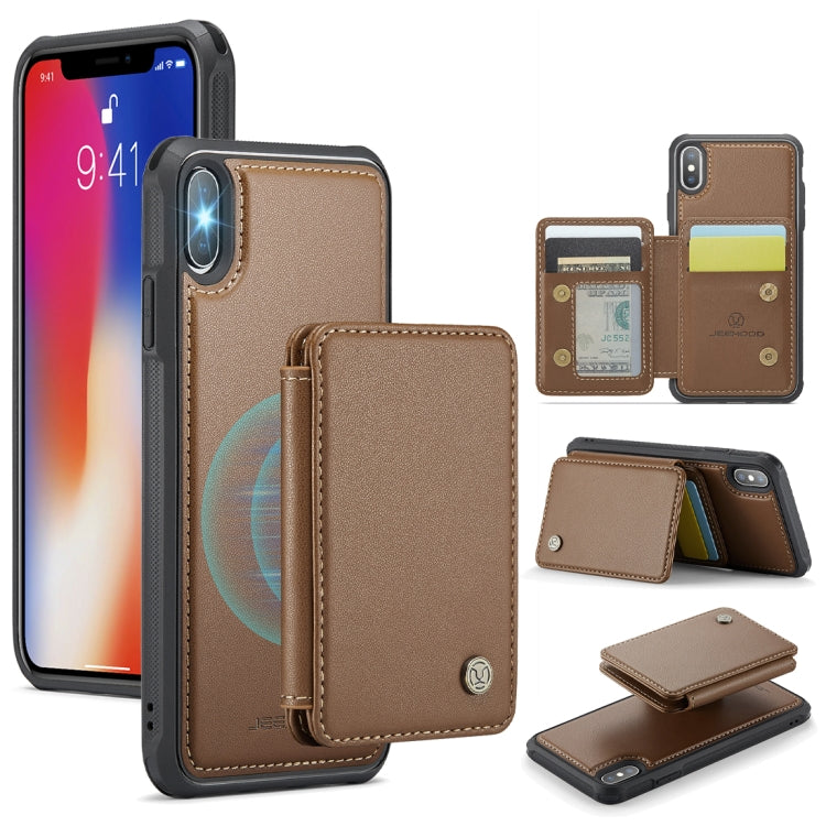 JEEHOOD J05 Business Magnetic Style RFID Leather Phone Case, For iPhone X / XS, For iPhone 8 Plus / 7 Plus / 6 Plus