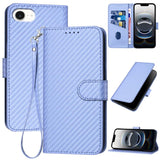 YX0070 Carbon Fiber Buckle Leather Phone Case with Lanyard, For iPhone 17e / 16e, For iPhone 17 Pro Max, For iPhone 17 Pro, For iPhone 17, For iPhone Air, For iPhone 16 Pro Max