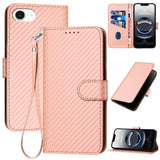 YX0070 Carbon Fiber Buckle Leather Phone Case with Lanyard, For iPhone 17e / 16e, For iPhone 17 Pro Max, For iPhone 17 Pro, For iPhone 17, For iPhone Air, For iPhone 16 Pro Max