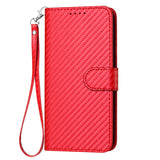 YX0070 Carbon Fiber Buckle Leather Phone Case with Lanyard, For iPhone 13 Pro Max, For iPhone 13 Pro, For iPhone 13, For iPhone 13 mini, For iPhone 12 / 12 Pro, For iPhone 12 Pro Max