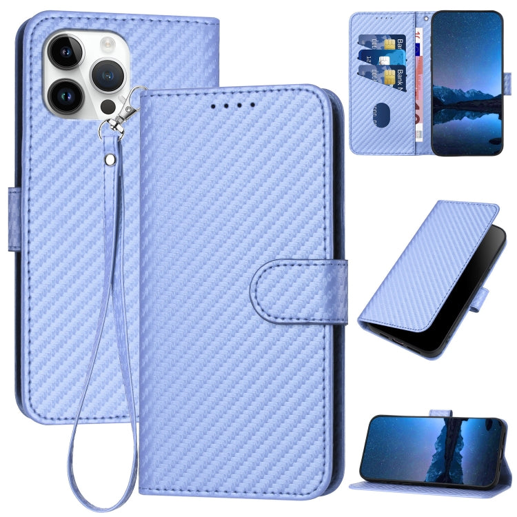 YX0070 Carbon Fiber Buckle Leather Phone Case with Lanyard, For iPhone 13 Pro Max, For iPhone 13 Pro, For iPhone 13, For iPhone 13 mini, For iPhone 12 / 12 Pro, For iPhone 12 Pro Max