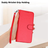 YX0070 Carbon Fiber Buckle Leather Phone Case with Lanyard, For iPhone XS Max, For iPhone 8 Plus / 7 Plus