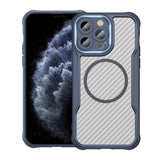 Carbon Fiber Texture MagSafe Translucent Phone Case, For iPhone 11 Pro