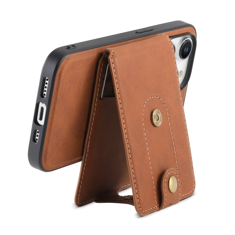 Denior D14 NK Retro Pattern MagSafe Magnetic Card Holder Leather Phone Case, For iPhone 13 Pro Max, For iPhone 13 Pro, For iPhone 12/12 Pro, For iPhone 12 Pro Max