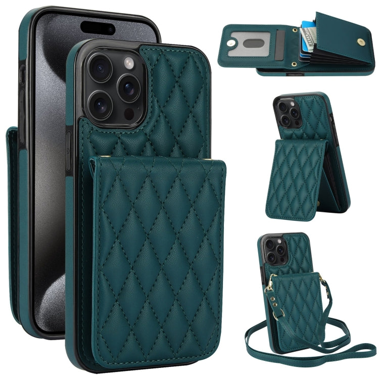 YM015 Crossbody Rhombic Card Bag RFID Phone Case, For iPhone 16, For iPhone 15 Pro Max, For iPhone 15 Pro, For iPhone 15 Plus, For iPhone 15, For iPhone 14 Plus, For iPhone 14, For iPhone 14 Pro