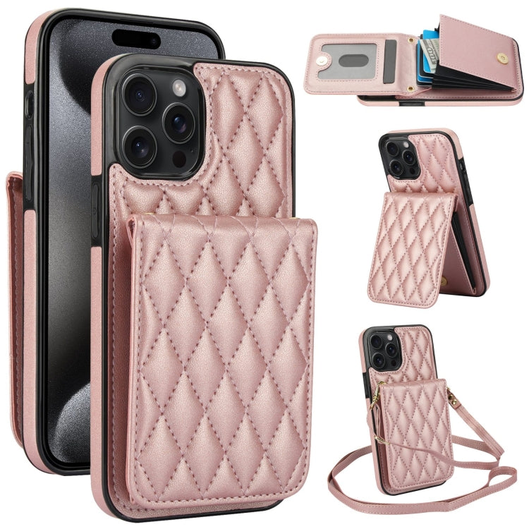 YM015 Crossbody Rhombic Card Bag RFID Phone Case, For iPhone 16, For iPhone 15 Pro Max, For iPhone 15 Pro, For iPhone 15 Plus, For iPhone 15, For iPhone 14 Plus, For iPhone 14, For iPhone 14 Pro