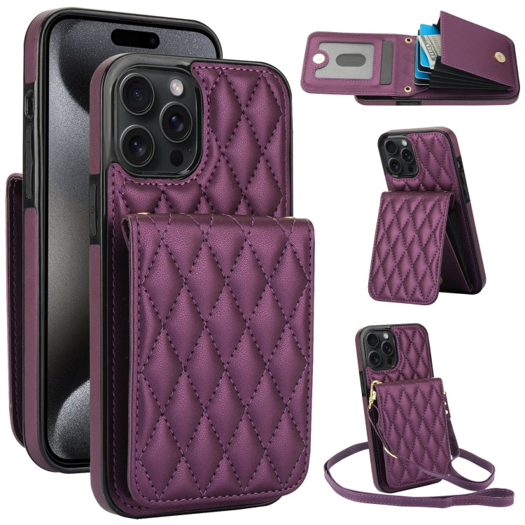 YM015 Crossbody Rhombic Card Bag RFID Phone Case, For iPhone 16, For iPhone 15 Pro Max, For iPhone 15 Pro, For iPhone 15 Plus, For iPhone 15, For iPhone 14 Plus, For iPhone 14, For iPhone 14 Pro