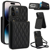 YM015 Crossbody Rhombic Card Bag RFID Phone Case, For iPhone 14 Pro Max, For iPhone 13 Pro Max, For iPhone 13 Pro, For iPhone 13, For iPhone 12 / 12 Pro, For iPhone 12 Pro Max, For iPhone 11 Pro Max, For iPhone 11