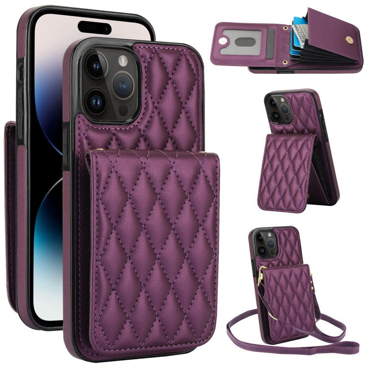 YM015 Crossbody Rhombic Card Bag RFID Phone Case, For iPhone 14 Pro Max, For iPhone 13 Pro Max, For iPhone 13 Pro, For iPhone 13, For iPhone 12 / 12 Pro, For iPhone 12 Pro Max, For iPhone 11 Pro Max, For iPhone 11