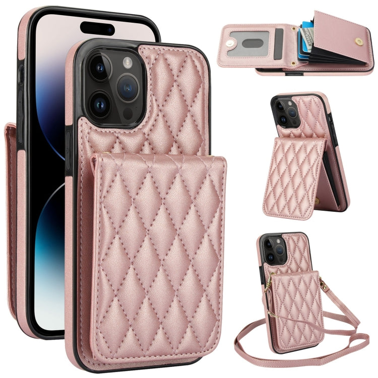 YM015 Crossbody Rhombic Card Bag RFID Phone Case, For iPhone 16, For iPhone 15 Pro Max, For iPhone 15 Pro, For iPhone 15 Plus, For iPhone 15, For iPhone 14 Plus, For iPhone 14, For iPhone 14 Pro