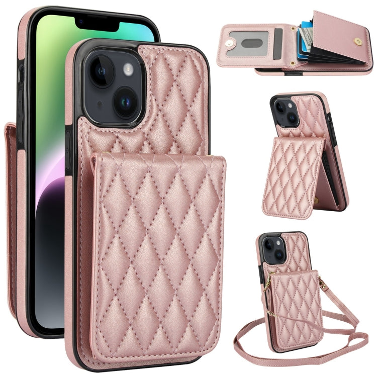 YM015 Crossbody Rhombic Card Bag RFID Phone Case, For iPhone 16, For iPhone 15 Pro Max, For iPhone 15 Pro, For iPhone 15 Plus, For iPhone 15, For iPhone 14 Plus, For iPhone 14, For iPhone 14 Pro