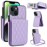 YM015 Crossbody Rhombic Card Bag RFID Phone Case, For iPhone 16, For iPhone 15 Pro Max, For iPhone 15 Pro, For iPhone 15 Plus, For iPhone 15, For iPhone 14 Plus, For iPhone 14, For iPhone 14 Pro
