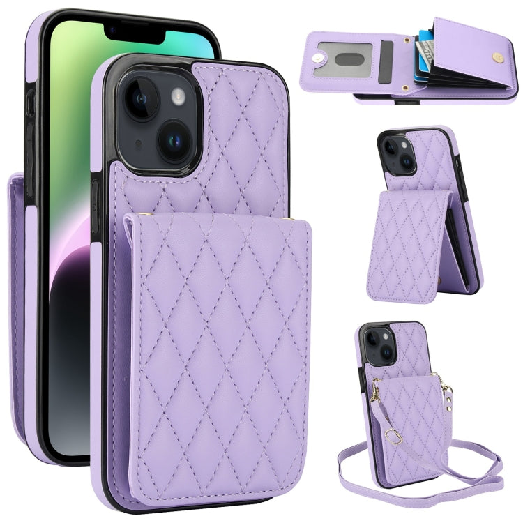 YM015 Crossbody Rhombic Card Bag RFID Phone Case, For iPhone 16, For iPhone 15 Pro Max, For iPhone 15 Pro, For iPhone 15 Plus, For iPhone 15, For iPhone 14 Plus, For iPhone 14, For iPhone 14 Pro