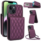 YM015 Crossbody Rhombic Card Bag RFID Phone Case, For iPhone 14 Pro Max, For iPhone 13 Pro Max, For iPhone 13 Pro, For iPhone 13, For iPhone 12 / 12 Pro, For iPhone 12 Pro Max, For iPhone 11 Pro Max, For iPhone 11