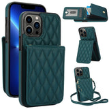 YM015 Crossbody Rhombic Card Bag RFID Phone Case, For iPhone 14 Pro Max, For iPhone 13 Pro Max, For iPhone 13 Pro, For iPhone 13, For iPhone 12 / 12 Pro, For iPhone 12 Pro Max, For iPhone 11 Pro Max, For iPhone 11
