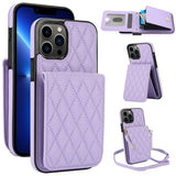 YM015 Crossbody Rhombic Card Bag RFID Phone Case, For iPhone 14 Pro Max, For iPhone 13 Pro Max, For iPhone 13 Pro, For iPhone 13, For iPhone 12 / 12 Pro, For iPhone 12 Pro Max, For iPhone 11 Pro Max, For iPhone 11