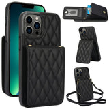 YM015 Crossbody Rhombic Card Bag RFID Phone Case, For iPhone 14 Pro Max, For iPhone 13 Pro Max, For iPhone 13 Pro, For iPhone 13, For iPhone 12 / 12 Pro, For iPhone 12 Pro Max, For iPhone 11 Pro Max, For iPhone 11
